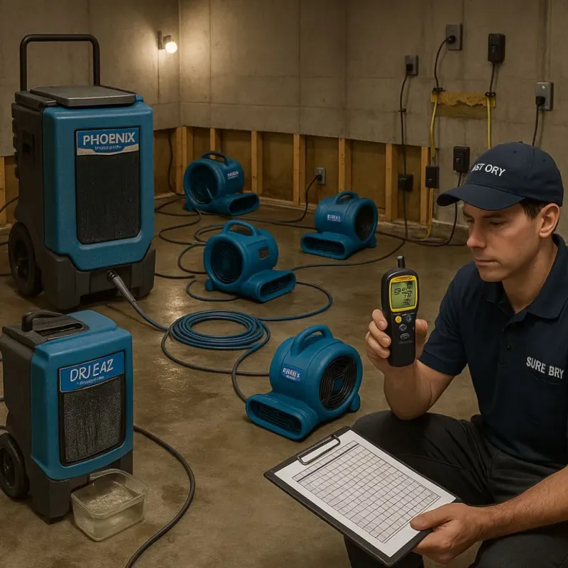 Structural Drying and Dehumidification process in Ashland, IL